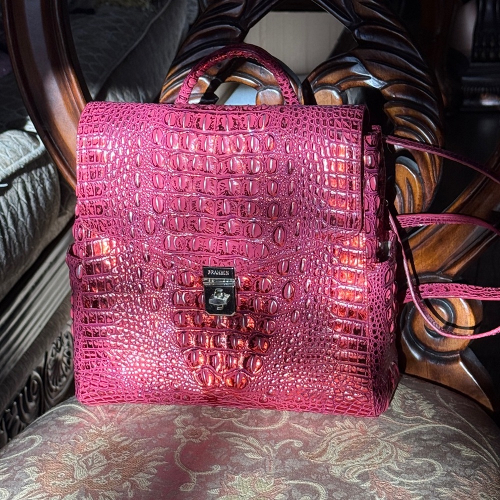 NWOT BRAHMIN LIZ BACKPACK in red dragon - Picture 3 of 11